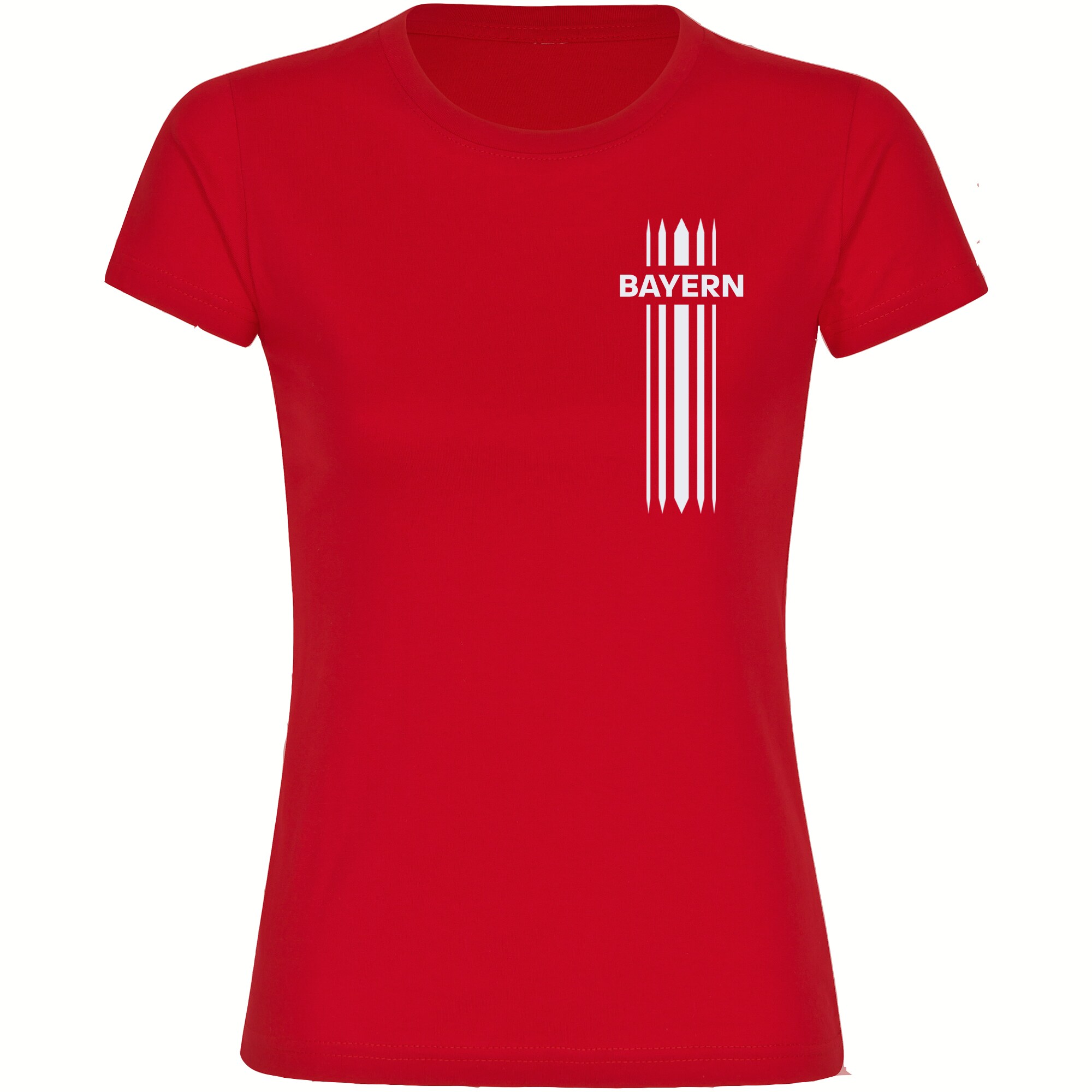 multifanshop Damen T-Shirt - Bayern - Streifen - Druck wei&szlig; - Frauen 