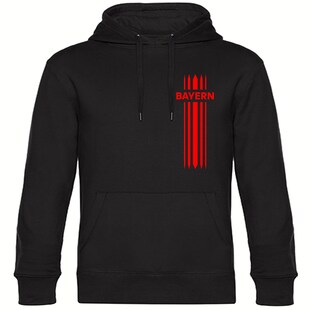 multifanshop Kapuzen Sweatshirt - Bayern - Streifen - Druck rot - Hoodie 
