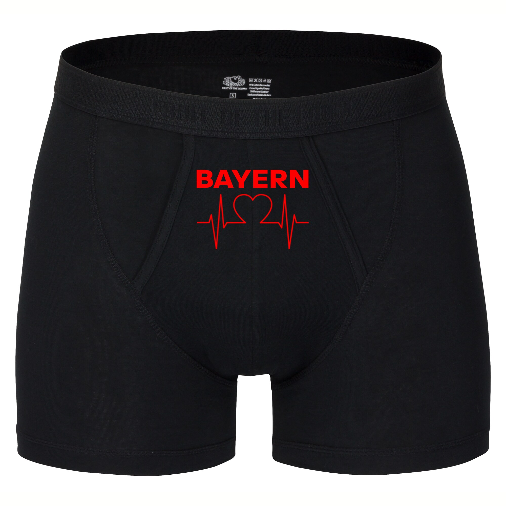 multifanshop Herren Boxer Short - Bayern - Herzschlag - Druck rot - Unterw&auml;sche 