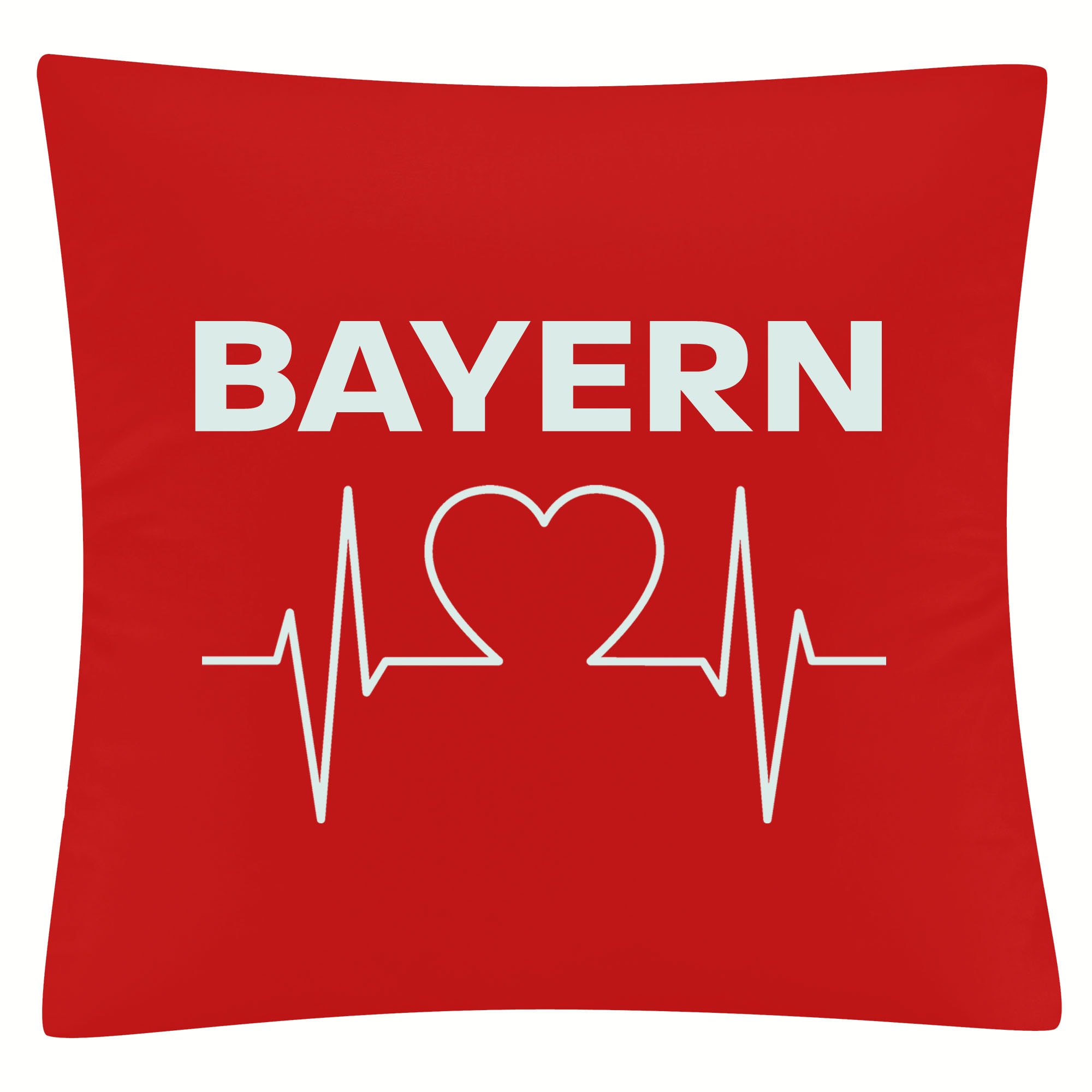 multifanshop Kissenbezug - Bayern - Herzschlag - Druck wei&szlig; - Kissen 