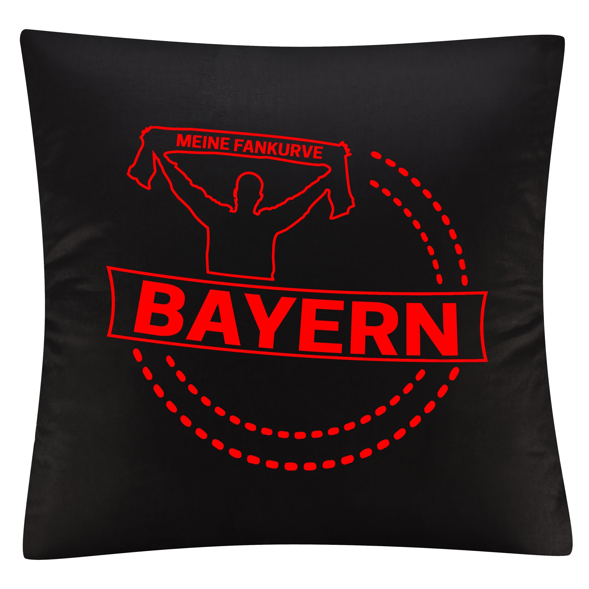 multifanshop Kissenbezug - Bayern - Meine Fankurve - Druck rot - Kissen 
