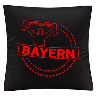 multifanshop Kissenbezug - Bayern - Meine Fankurve - Druck rot - Kissen 