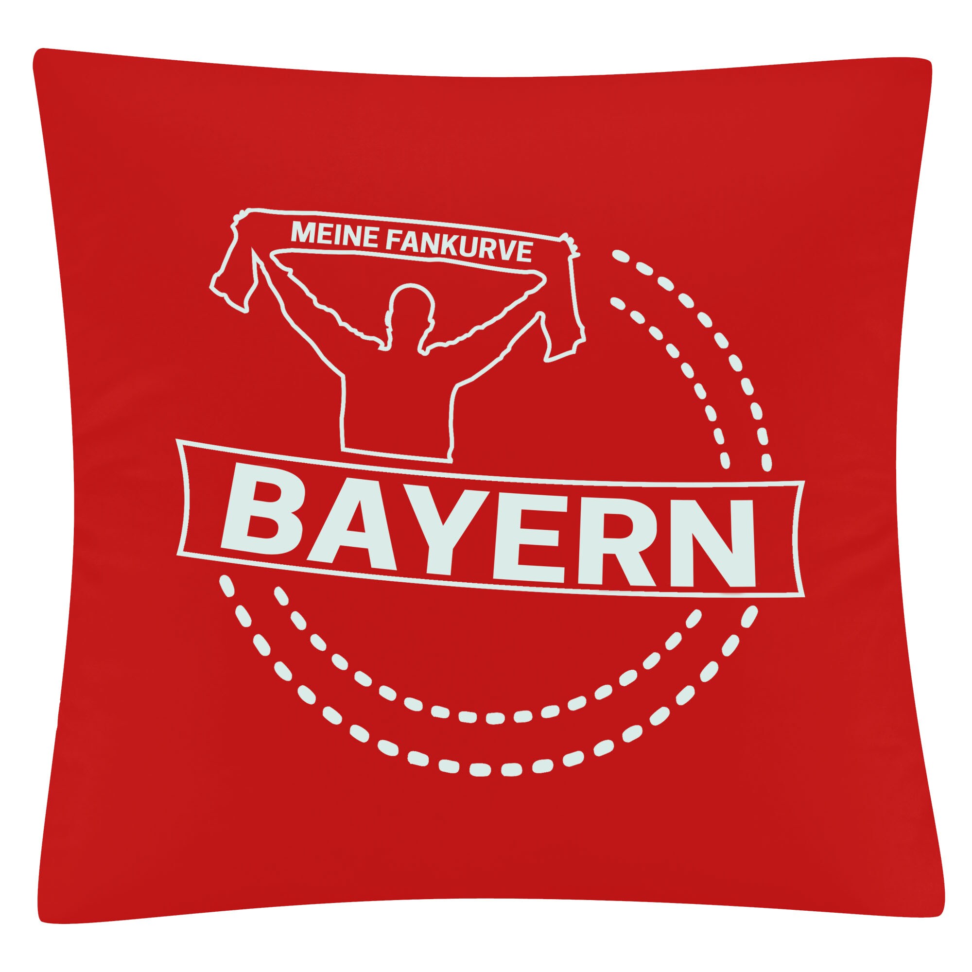 multifanshop Kissenbezug - Bayern - Meine Fankurve - Druck wei&szlig; - Kissen 