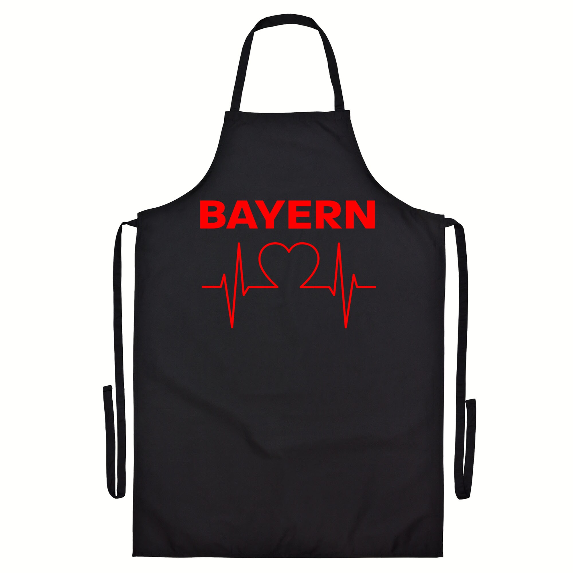 multifanshop Grillsch&uuml;rze - Bayern - Herzschlag - Druck rot - Sch&uuml;rze 