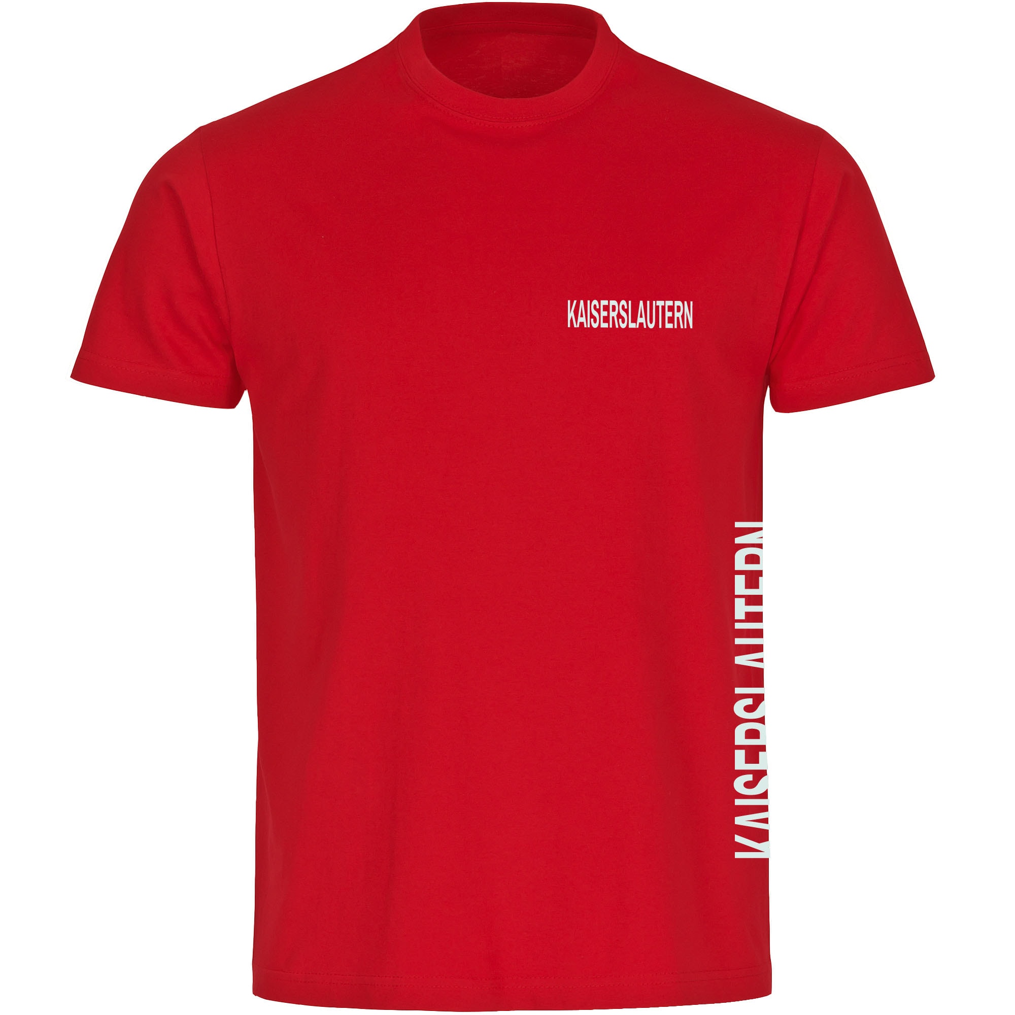 multifanshop Herren T-Shirt - Kaiserslautern - Brust & Seite - Druck wei&szlig; - M&auml;nner 
