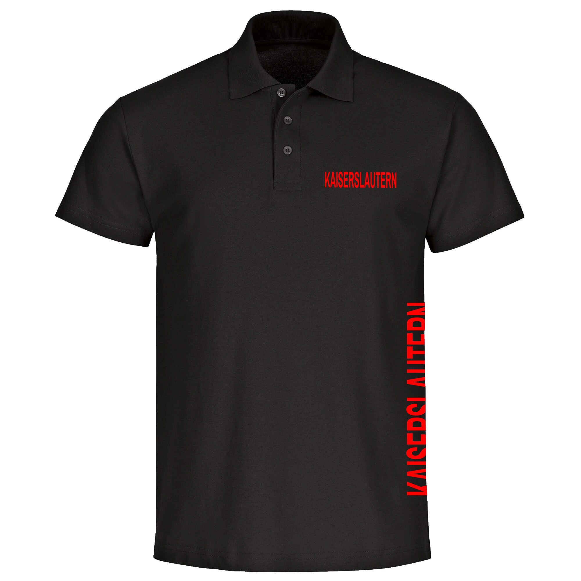 multifanshop Poloshirt - Kaiserslautern - Brust & Seite - Druck rot - Polo 