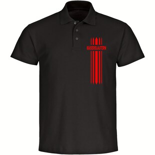 multifanshop Poloshirt - Kaiserslautern - Streifen - Druck rot - Polo 