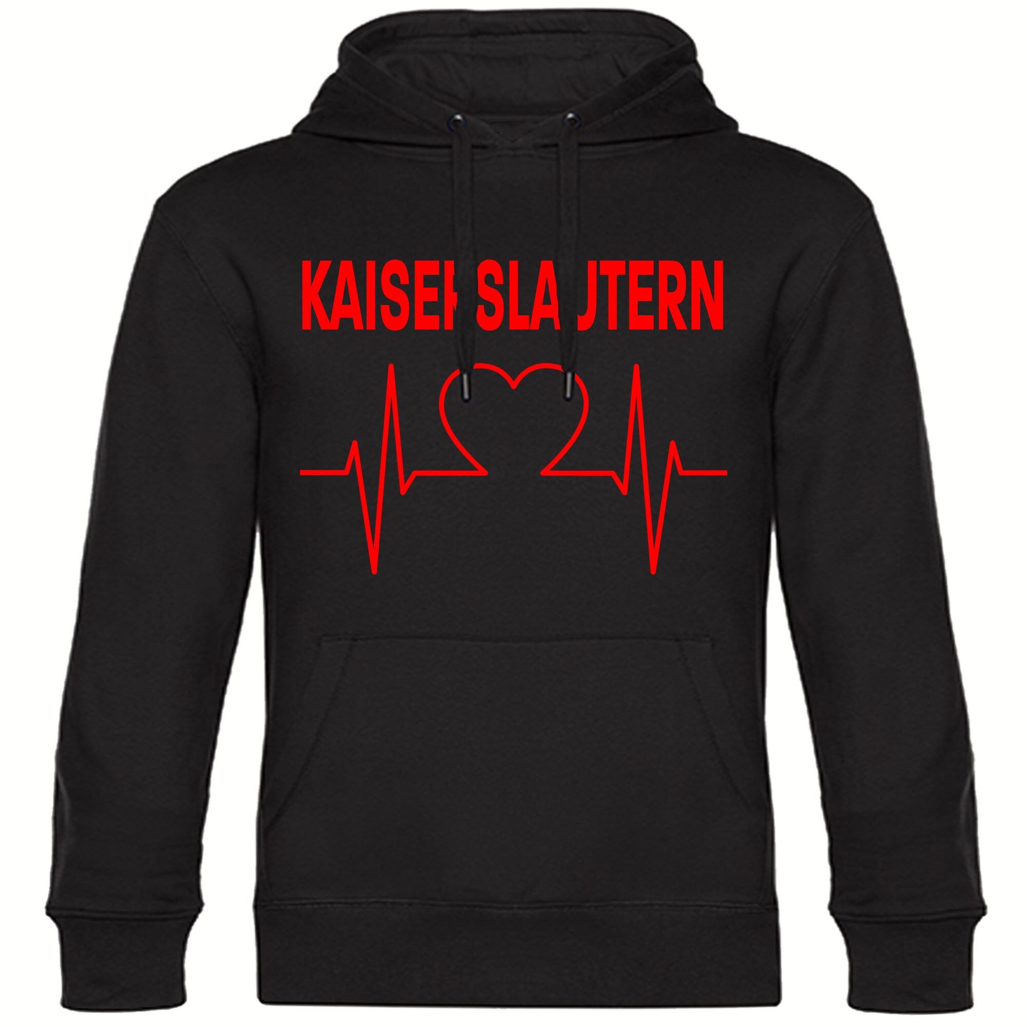 multifanshop Kapuzen Sweatshirt - Kaiserslautern - Herzschlag - Druck rot - Hoodie 