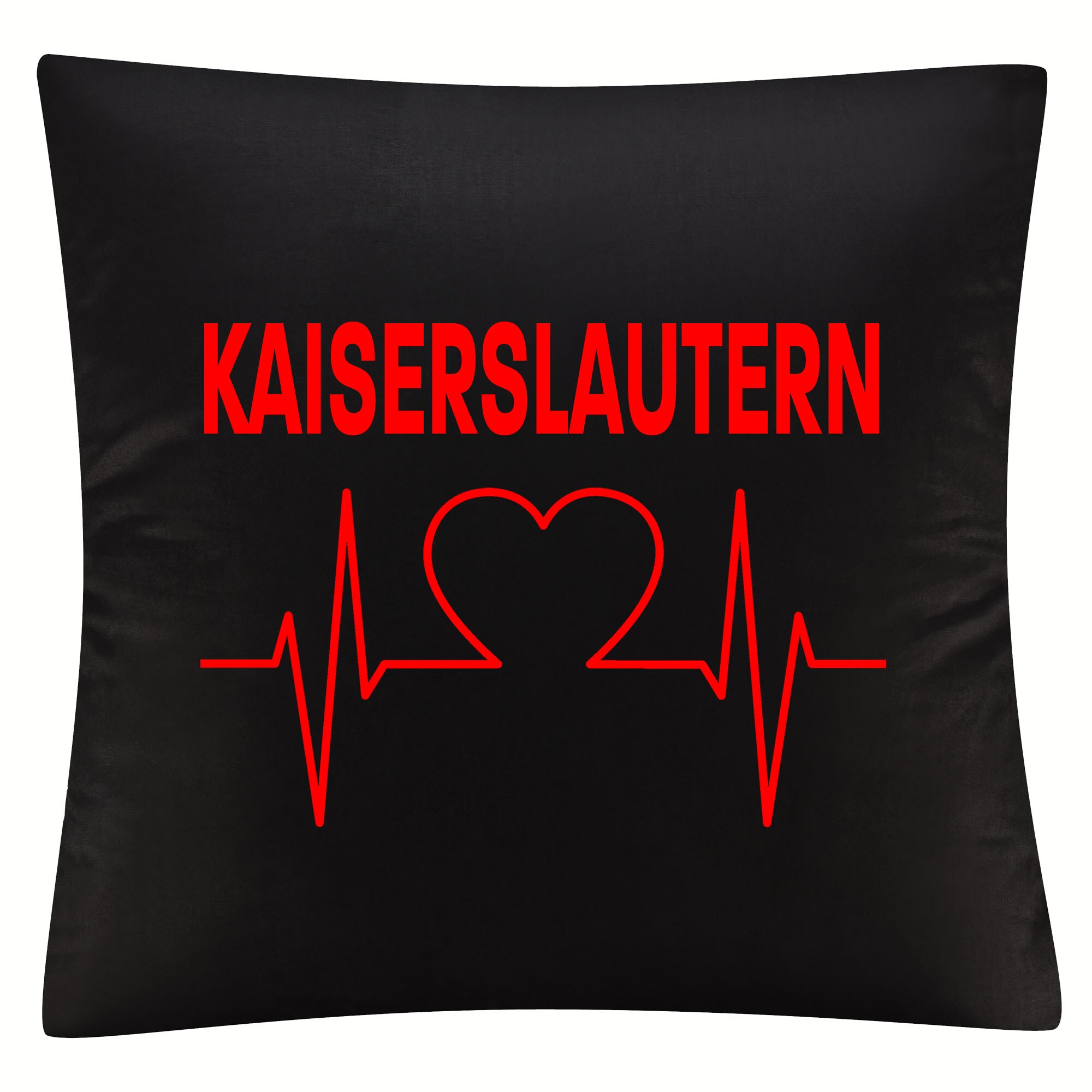 multifanshop Kissenbezug - Kaiserslautern - Herzschlag - Druck rot - Kissen 