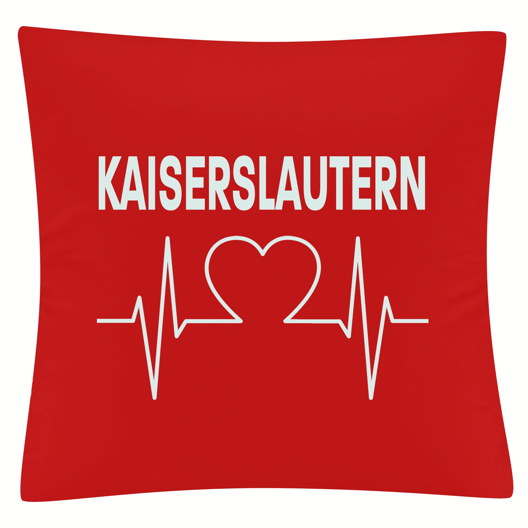 multifanshop Kissenbezug - Kaiserslautern - Herzschlag - Druck wei&szlig; - Kissen 