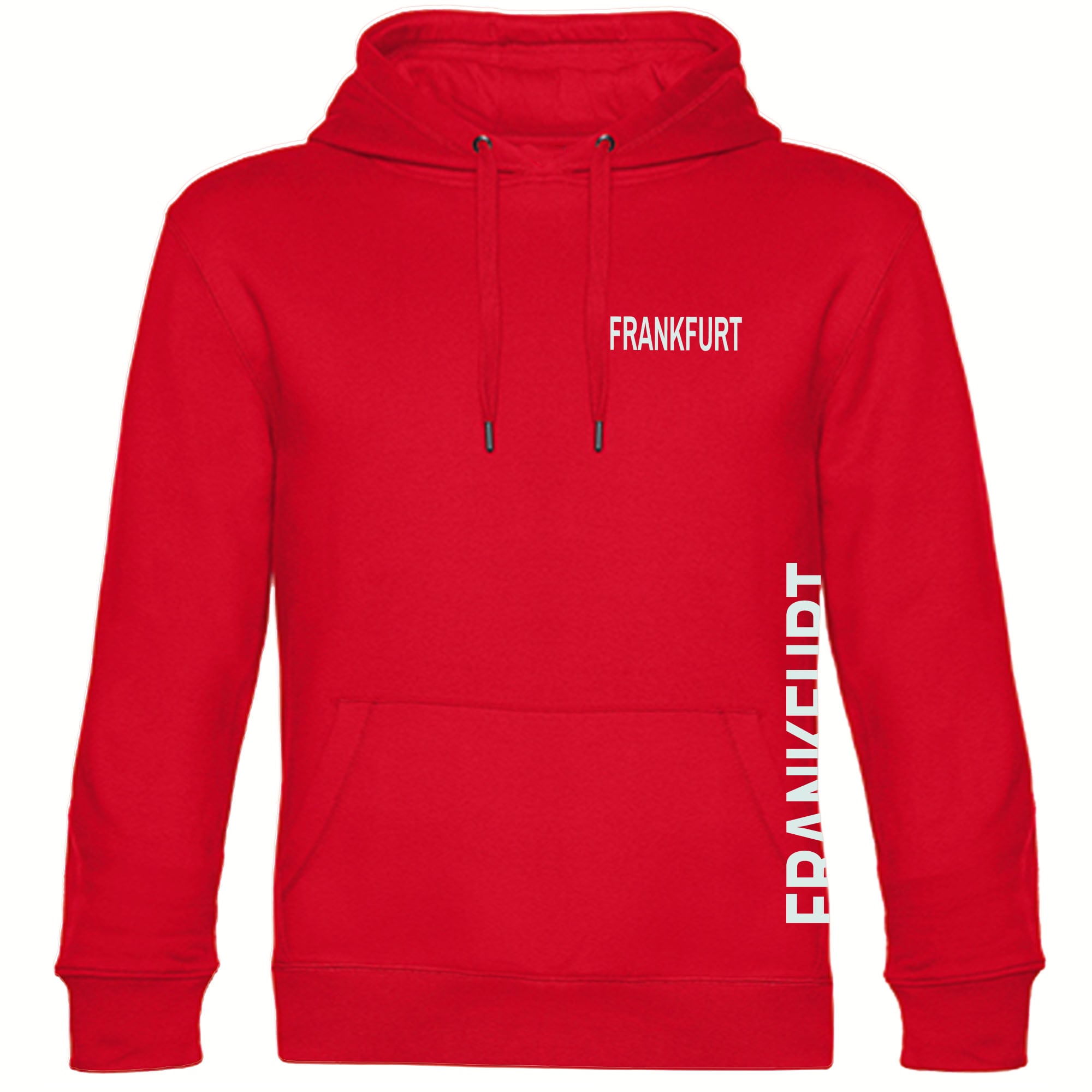 multifanshop Kapuzen Sweatshirt - Frankfurt - Brust & Seite - Druck wei&szlig; - Hoodie 