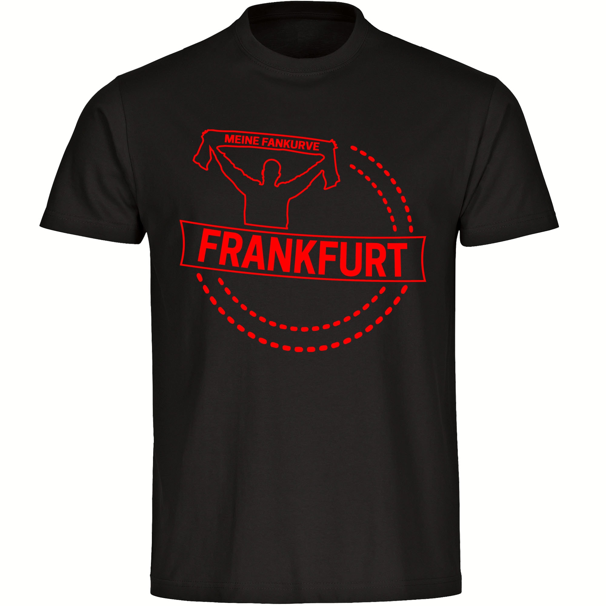 multifanshop Herren T-Shirt - Frankfurt - Meine Fankurve - Druck rot - M&auml;nner 