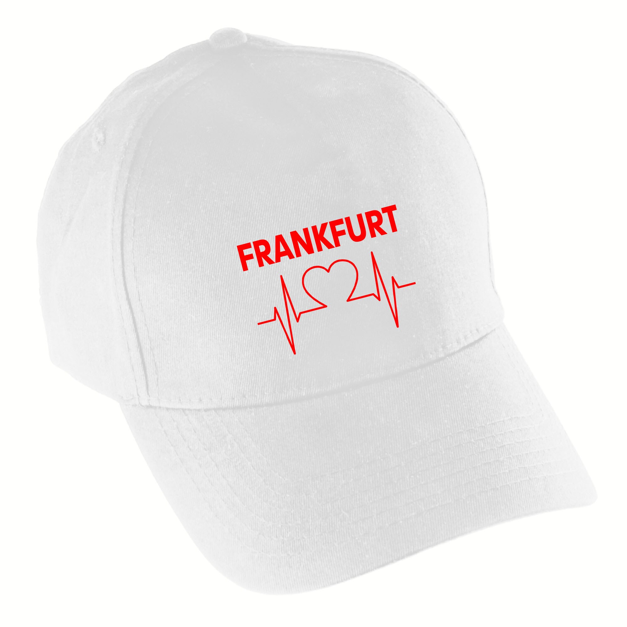 multifanshop Baseballcap - Frankfurt - Herzschlag - Druck rot - M&uuml;tze 