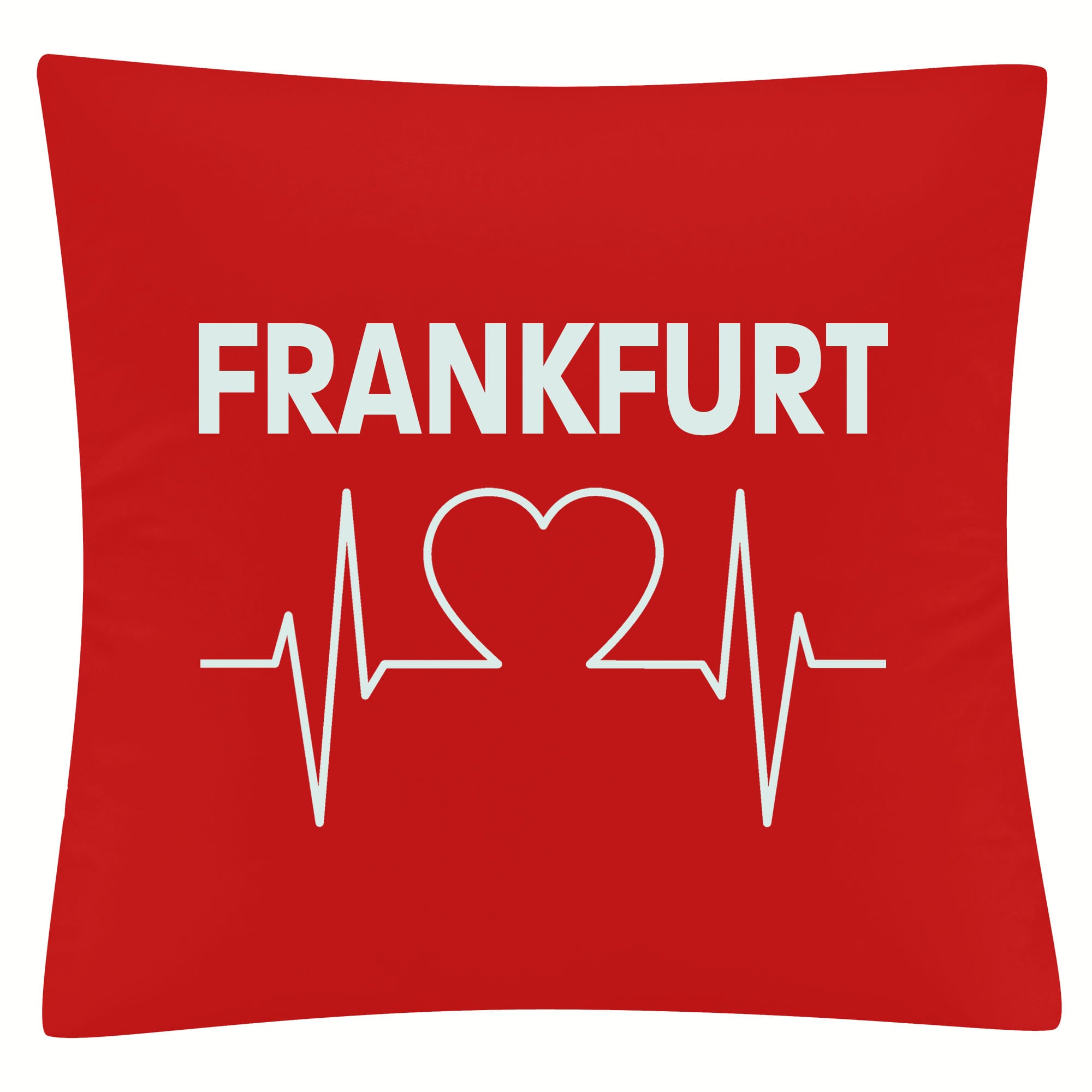 multifanshop Kissenbezug - Frankfurt - Herzschlag - Druck wei&szlig; - Kissen 