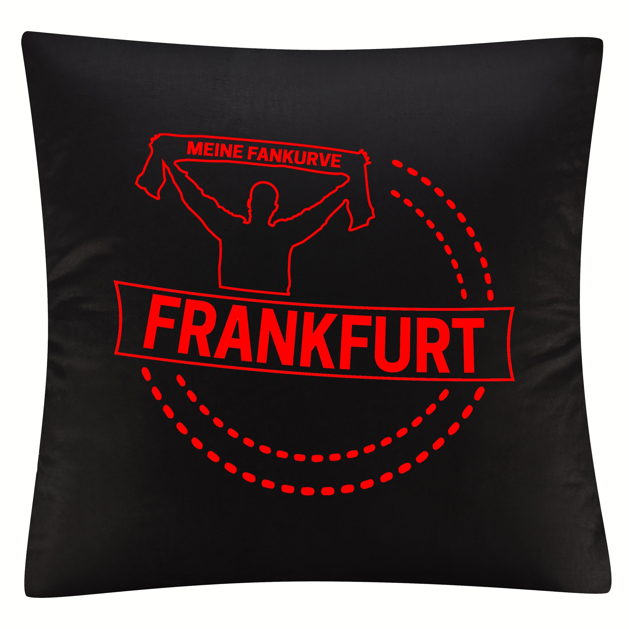 multifanshop Kissenbezug - Frankfurt - Meine Fankurve - Druck rot - Kissen 