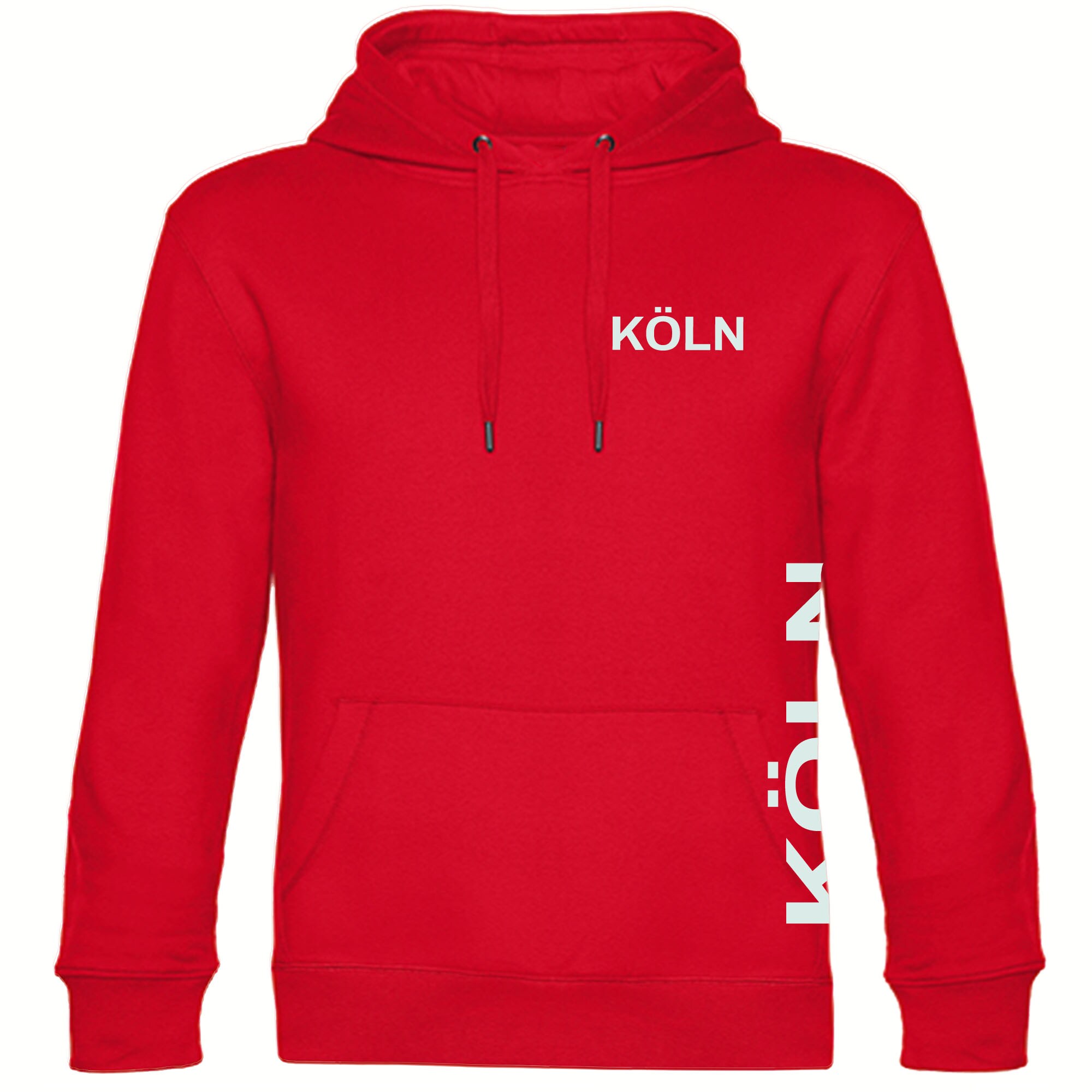 multifanshop Kapuzen Sweatshirt - K&ouml;ln - Brust & Seite - Druck wei&szlig; - Hoodie 