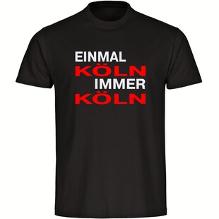 multifanshop Herren T-Shirt - Köln - Einmal Immer - Druck rot - Männer 