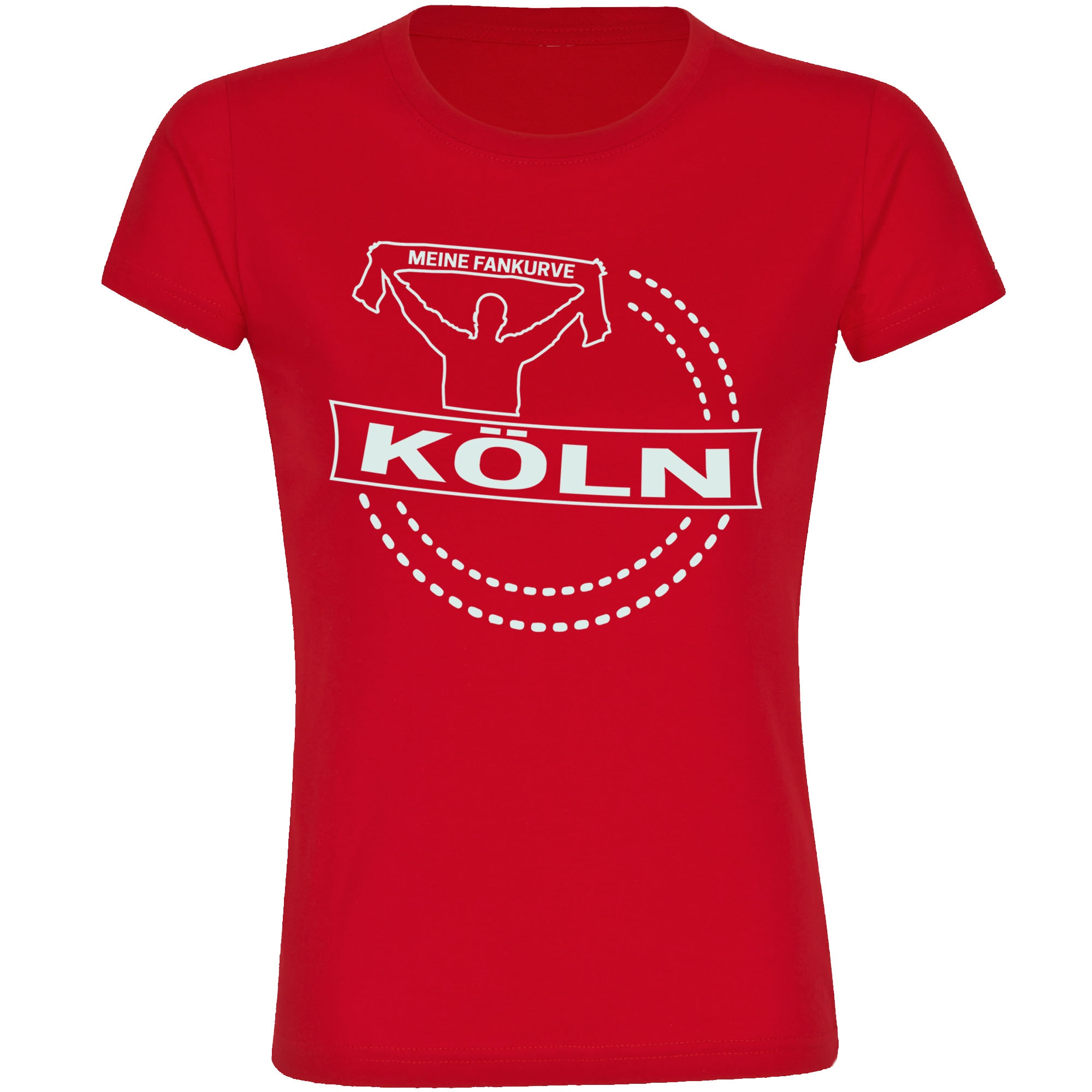 multifanshop Damen T-Shirt - K&ouml;ln - Meine Fankurve - Druck wei&szlig; - Frauen 