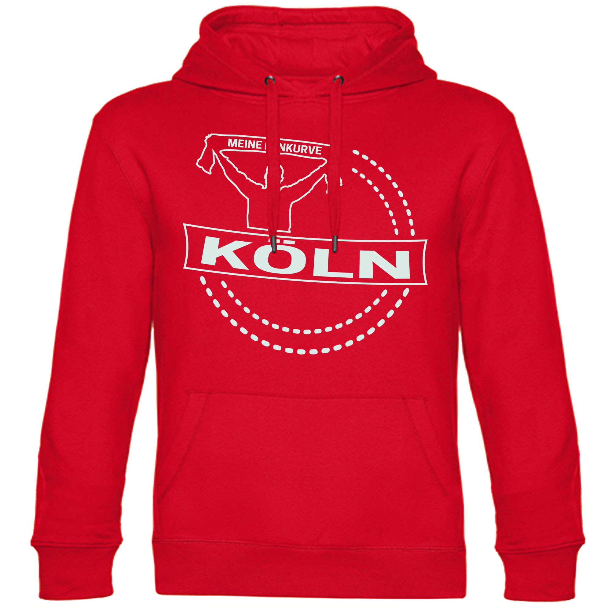 multifanshop Kapuzen Sweatshirt - K&ouml;ln - Meine Fankurve - Druck wei&szlig; - Hoodie 