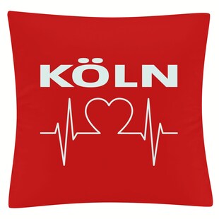 multifanshop Kissenbezug - Köln - Herzschlag - Druck weiß - Kissen 