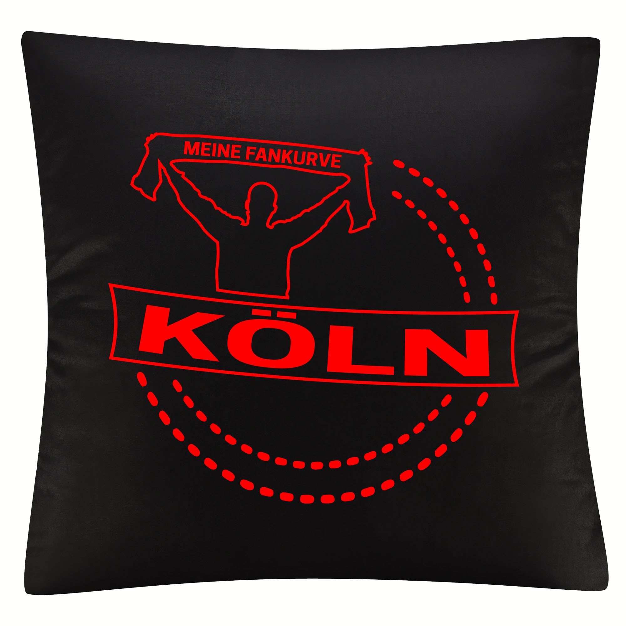 multifanshop Kissenbezug - K&ouml;ln - Meine Fankurve - Druck rot - Kissen 