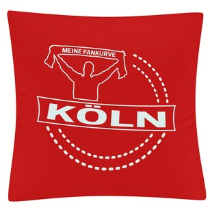 multifanshop Kissenbezug - Köln - Meine Fankurve - Druck weiß - Kissen 