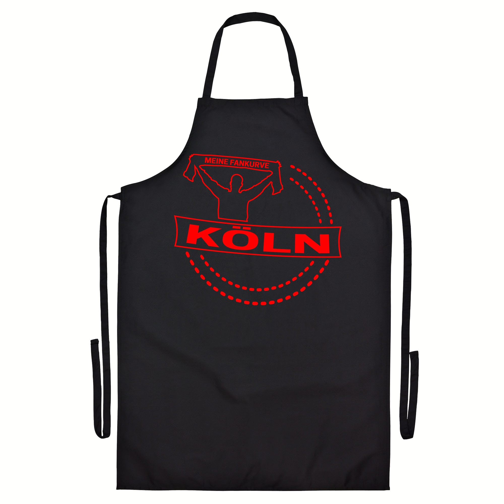 multifanshop Grillsch&uuml;rze - K&ouml;ln - Meine Fankurve - Druck rot - Sch&uuml;rze 