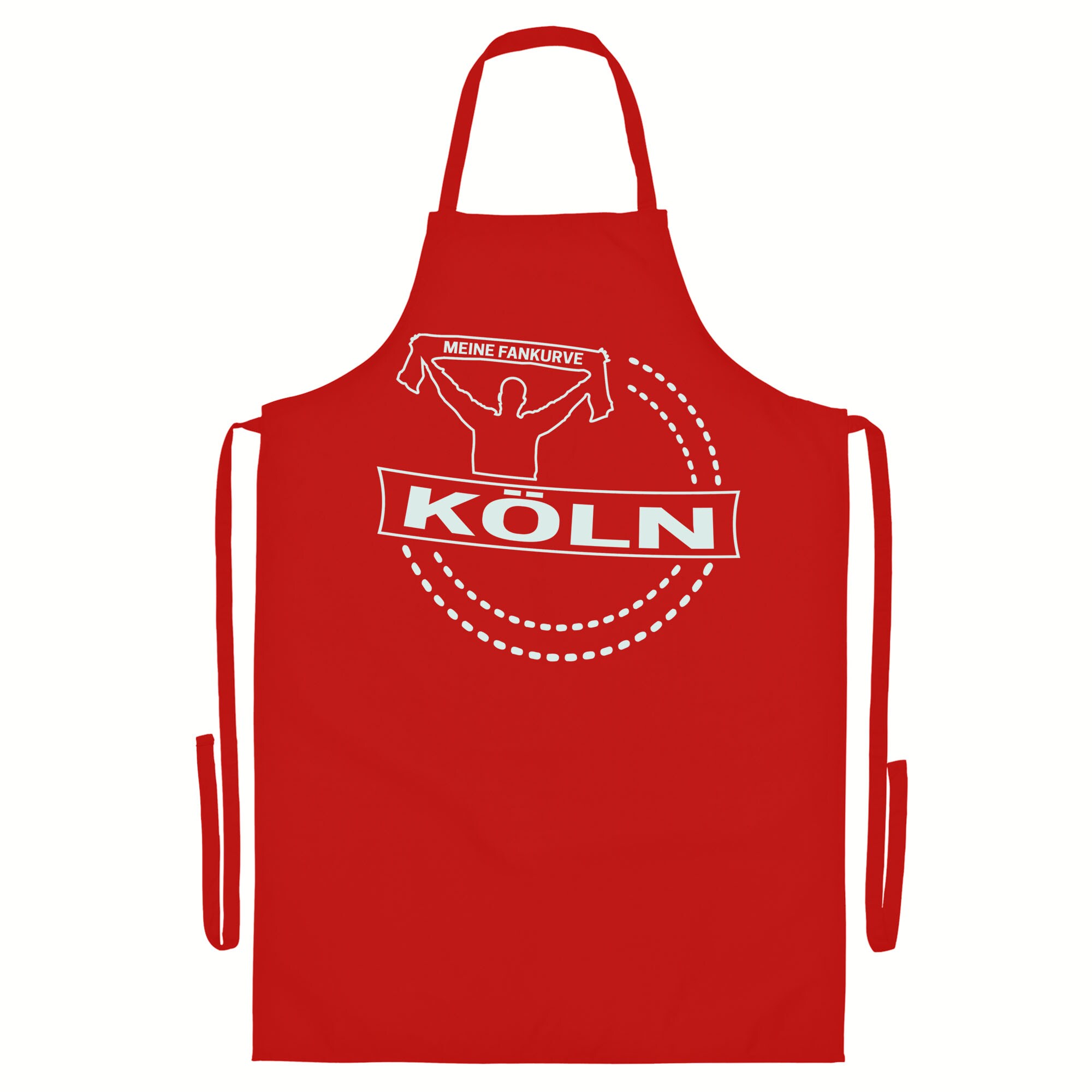 multifanshop Grillsch&uuml;rze - K&ouml;ln - Meine Fankurve - Druck wei&szlig; - Sch&uuml;rze 