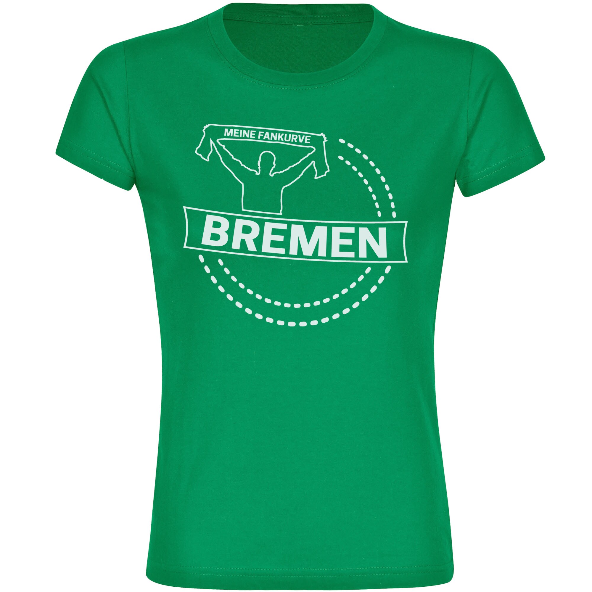 multifanshop Damen T-Shirt - Bremen - Meine Fankurve - Druck wei&szlig; - Frauen 