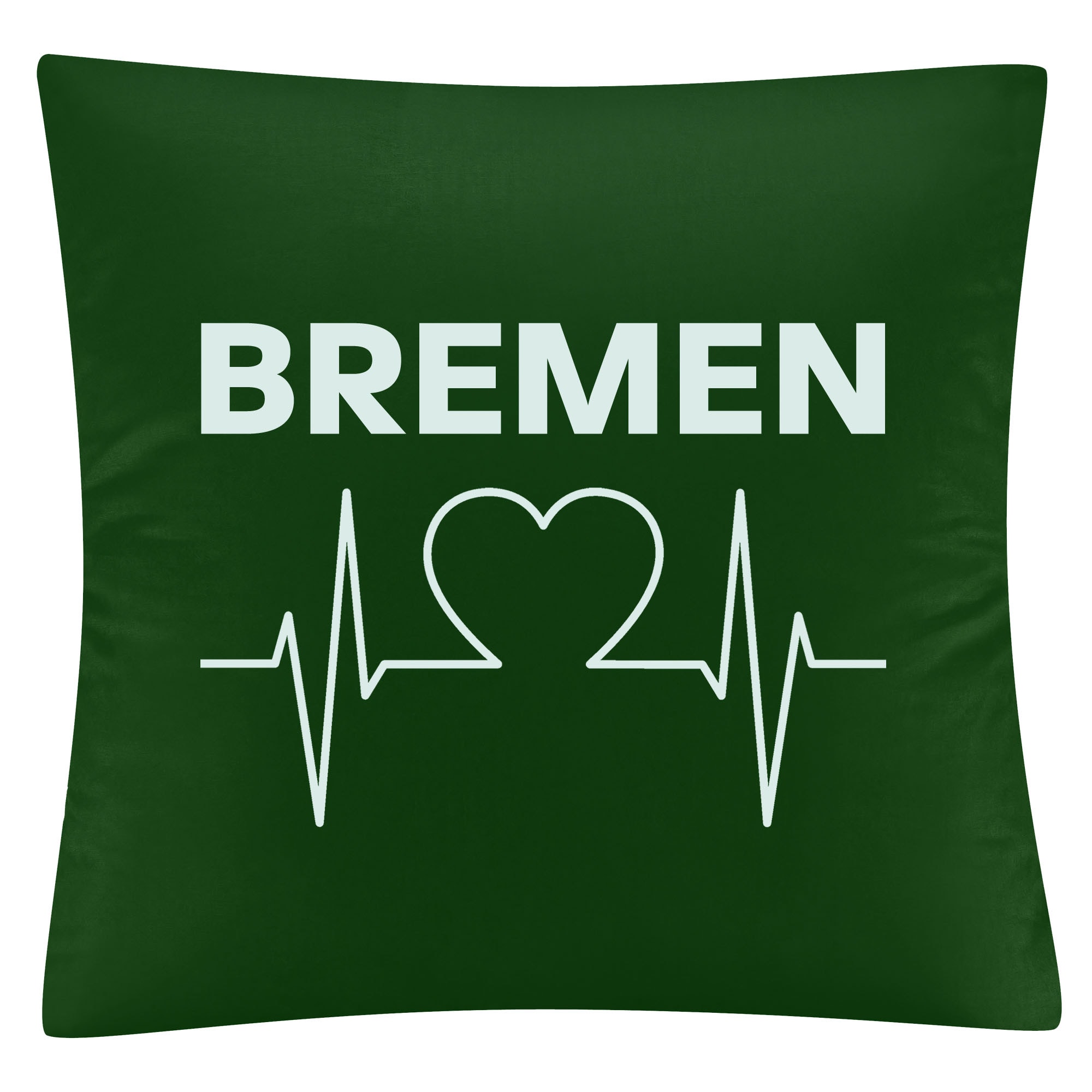 multifanshop Kissenbezug - Bremen - Herzschlag - Druck wei&szlig; - Kissen 