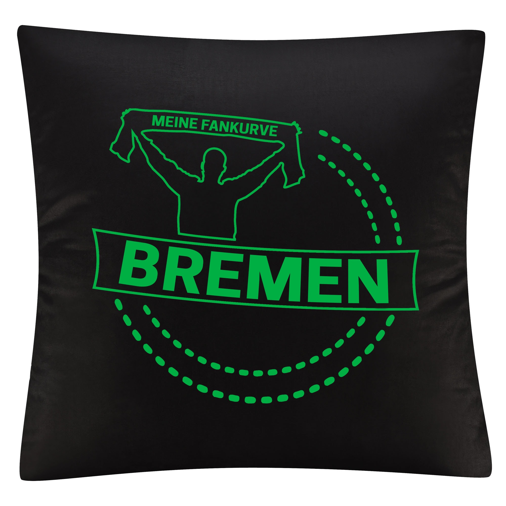 multifanshop Kissenbezug - Bremen - Meine Fankurve - Druck gr&uuml;n - Kissen 