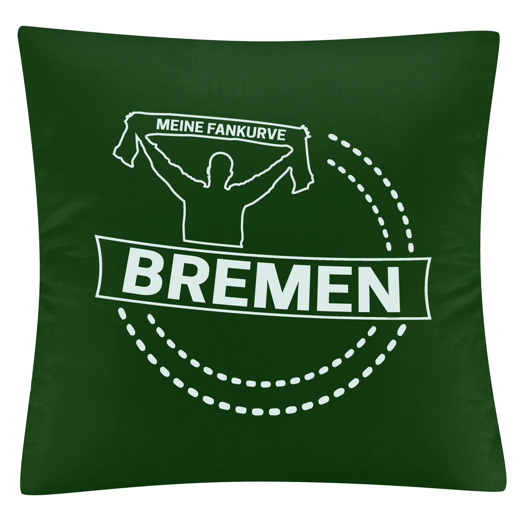 multifanshop Kissenbezug - Bremen - Meine Fankurve - Druck wei&szlig; - Kissen 