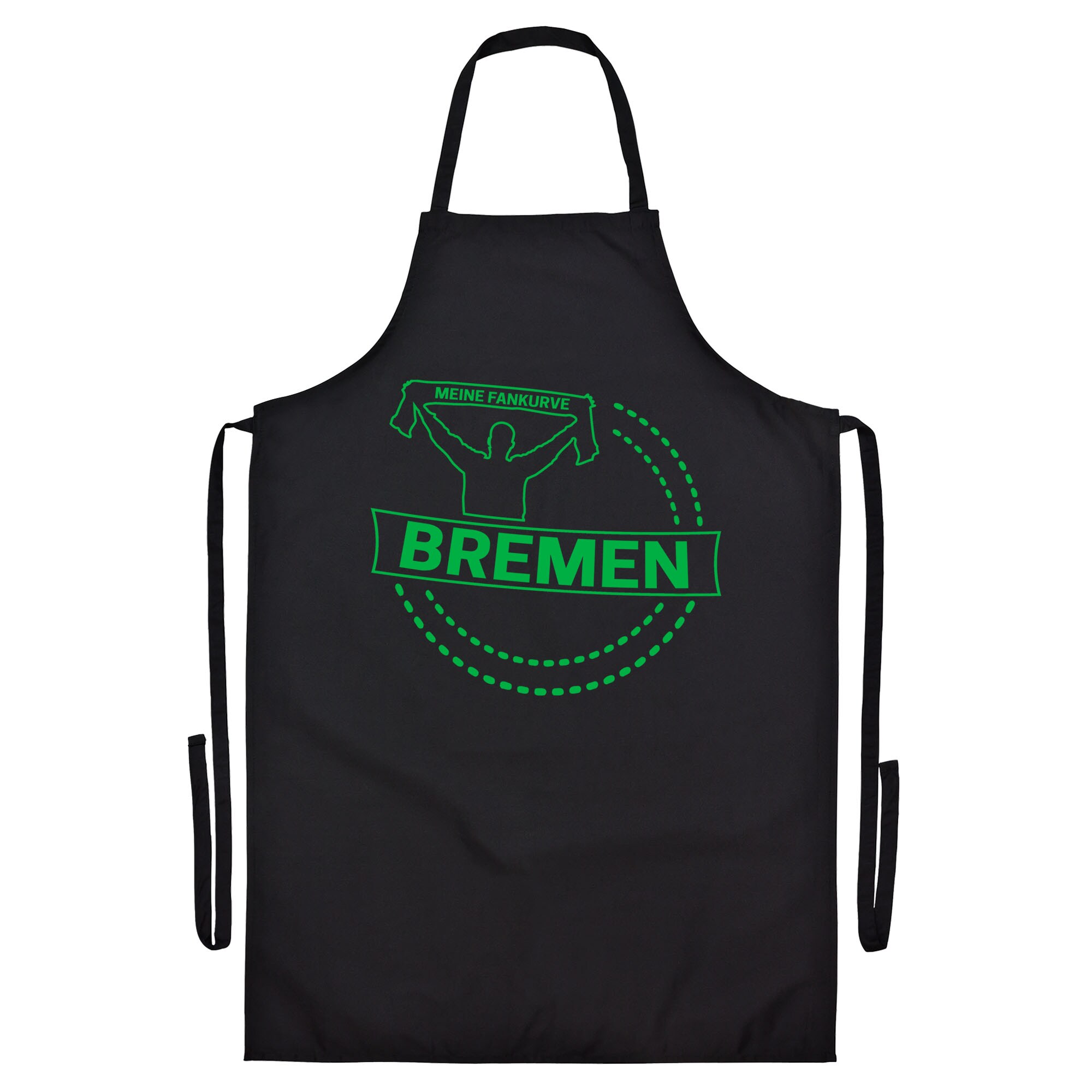 multifanshop Grillsch&uuml;rze - Bremen - Meine Fankurve - Druck gr&uuml;n - Sch&uuml;rze 