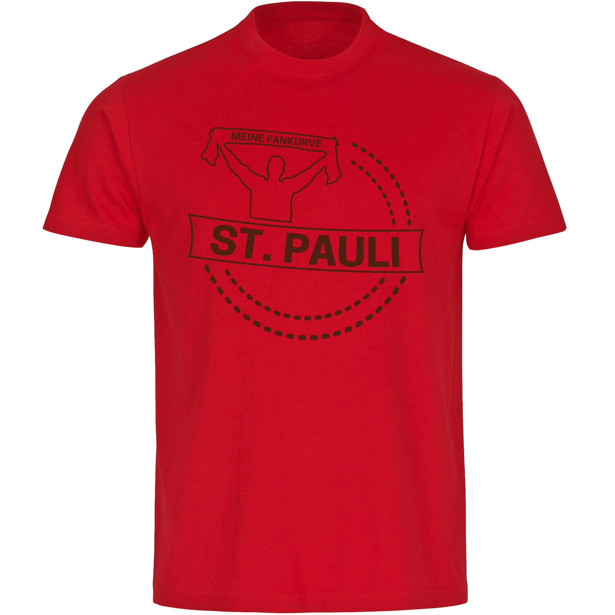 multifanshop Herren T-Shirt - St. Pauli - Meine Fankurve - Druck braun - M&auml;nner 