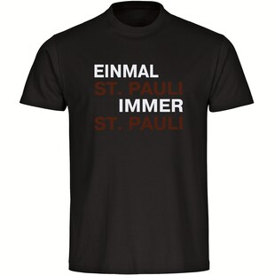 multifanshop Kinder T-Shirt - St. Pauli - Einmal Immer - Druck braun - Kind 