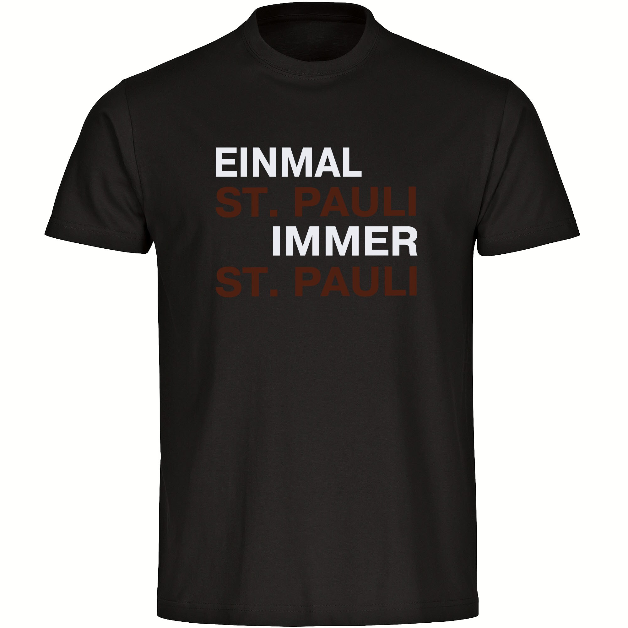multifanshop Kinder T-Shirt - St. Pauli - Einmal Immer - Druck braun - Kind 