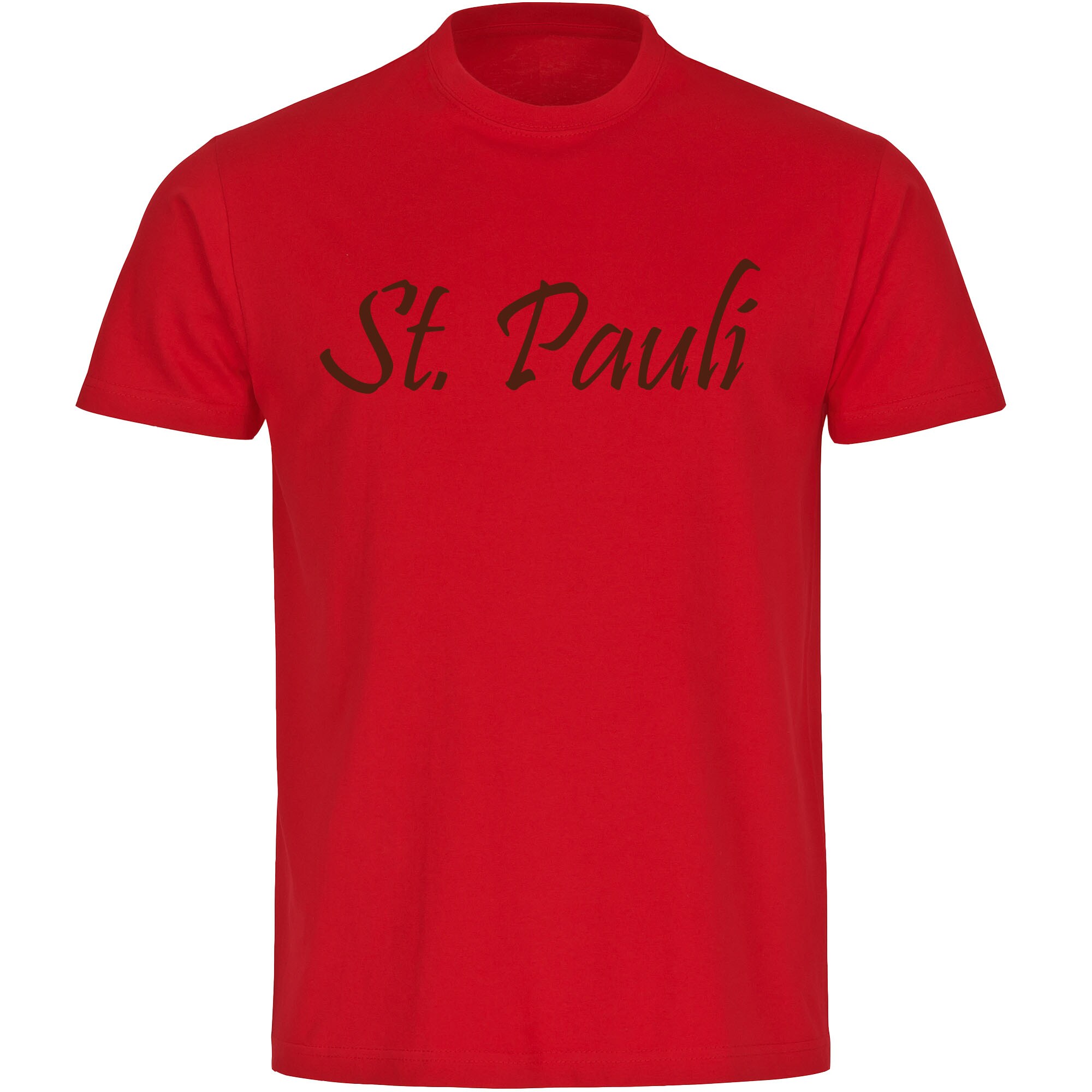 multifanshop Kinder T-Shirt - St. Pauli - Schriftzug - Druck braun - Kind 