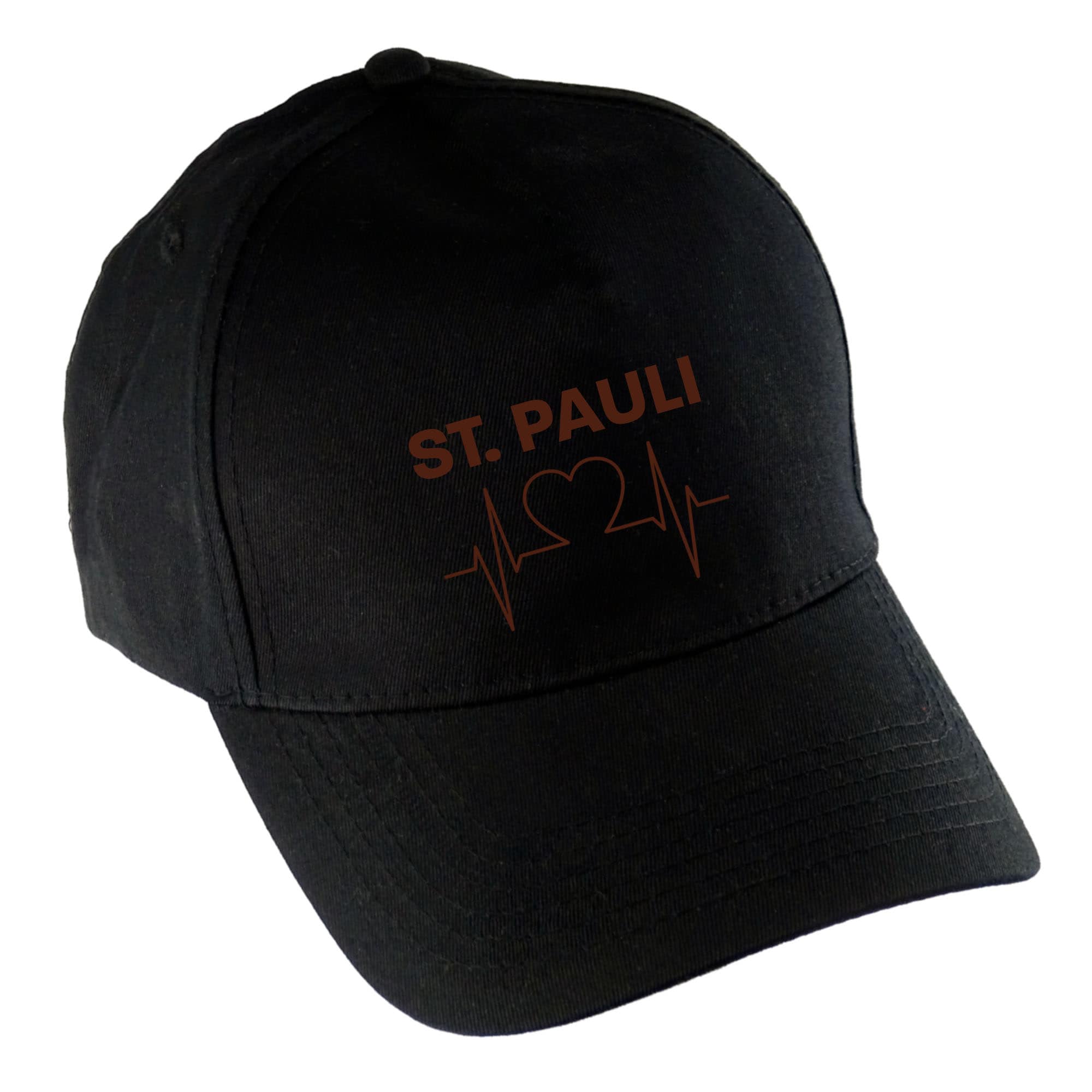 multifanshop Baseballcap - St. Pauli - Herzschlag - Druck braun - M&uuml;tze 