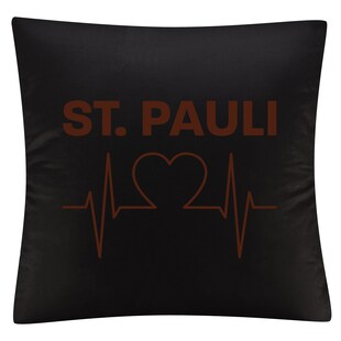 multifanshop Kissenbezug - St. Pauli - Herzschlag - Druck braun - Kissen 
