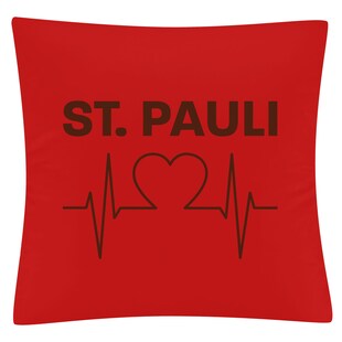 multifanshop Kissenbezug - St. Pauli - Herzschlag - Druck braun - Kissen 