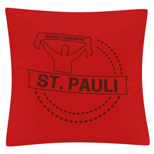 multifanshop Kissenbezug - St. Pauli - Meine Fankurve - Druck braun - Kissen 