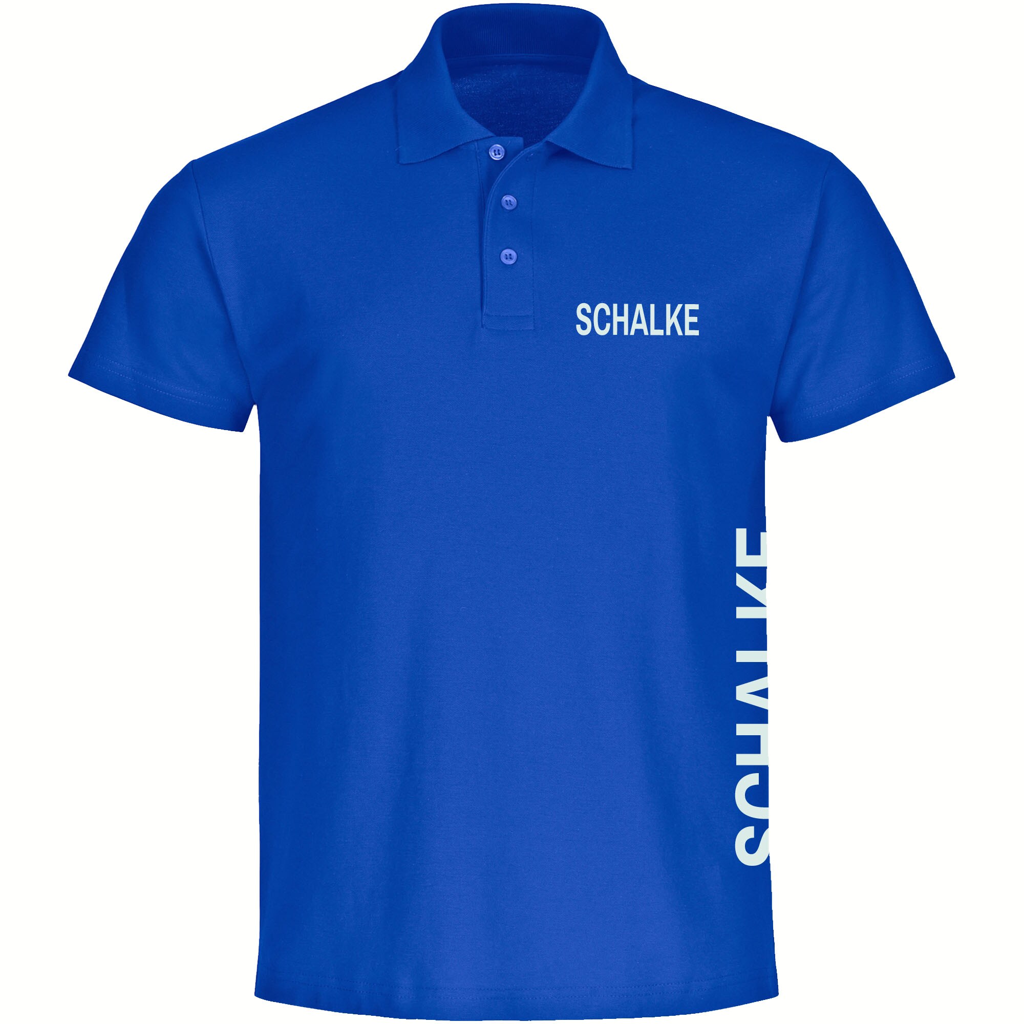 multifanshop Poloshirt - Schalke - Brust & Seite - Druck wei&szlig; - Polo 