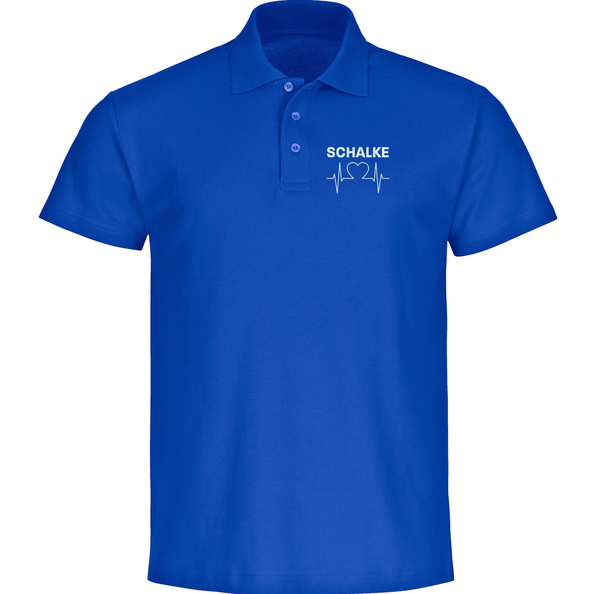 multifanshop Poloshirt - Schalke - Herzschlag - Druck wei&szlig; - Polo 