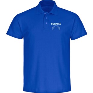 multifanshop Poloshirt - Schalke - Herzschlag - Druck weiß - Polo 