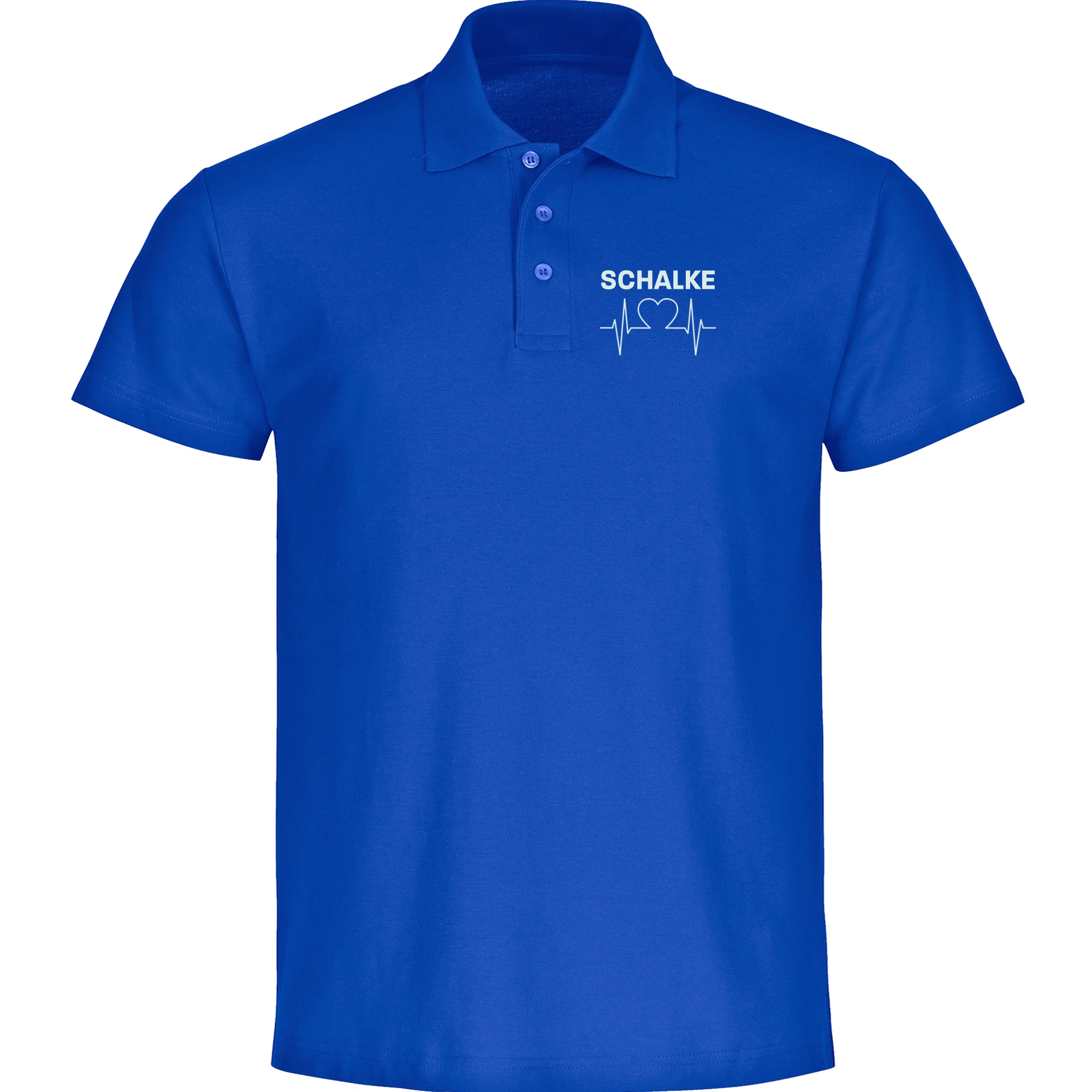 multifanshop Poloshirt - Schalke - Herzschlag - Druck wei&szlig; - Polo 