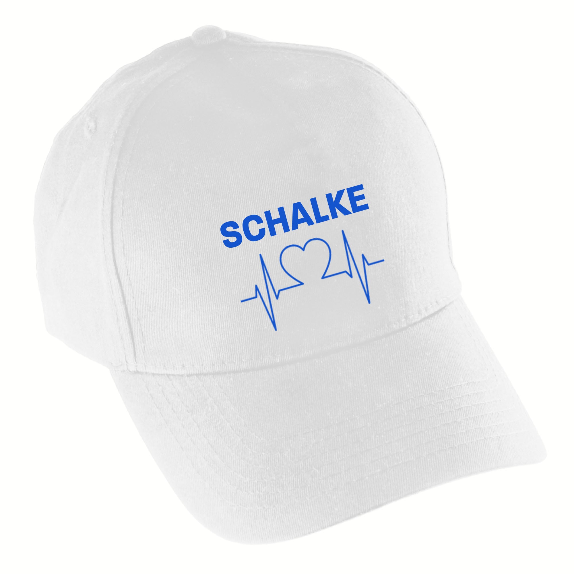 multifanshop Baseballcap - Schalke - Herzschlag - Druck blau - M&uuml;tze 