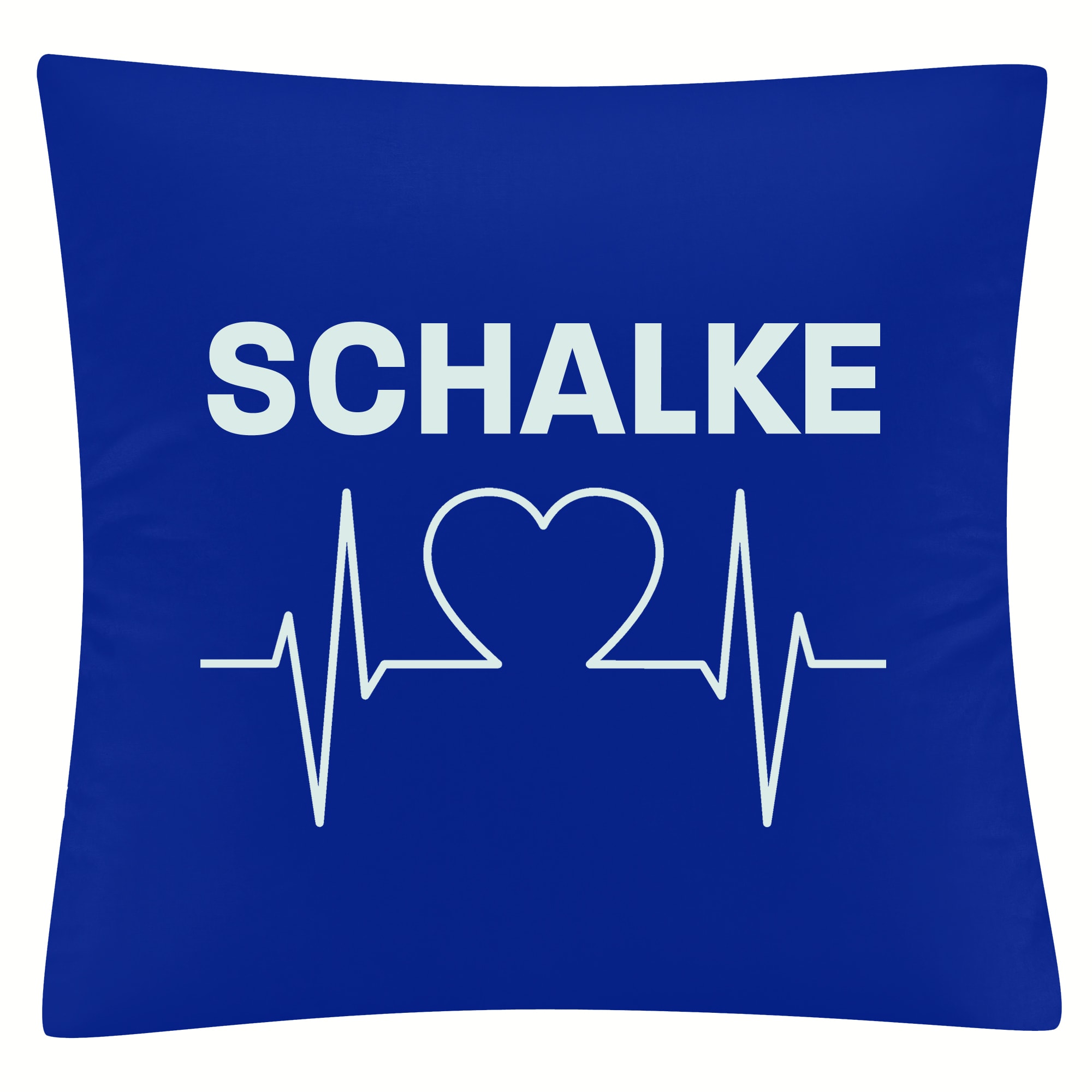 multifanshop Kissenbezug - Schalke - Herzschlag - Druck wei&szlig; - Kissen 