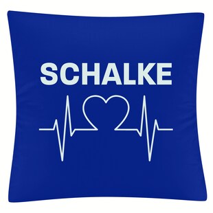 multifanshop Kissenbezug - Schalke - Herzschlag - Druck weiß - Kissen 