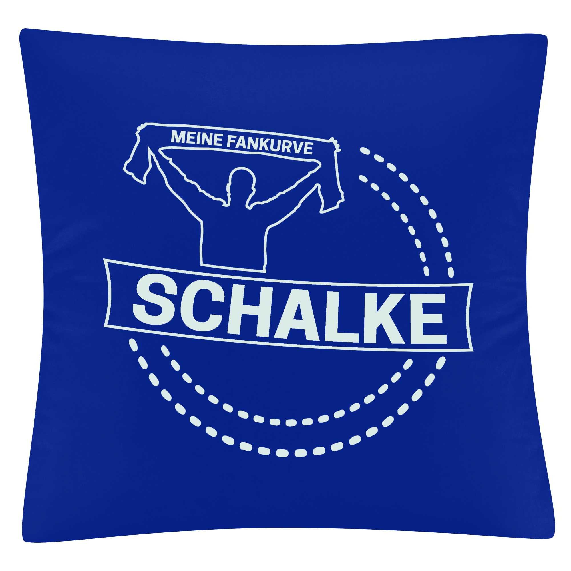 multifanshop Kissenbezug - Schalke - Meine Fankurve - Druck wei&szlig; - Kissen 