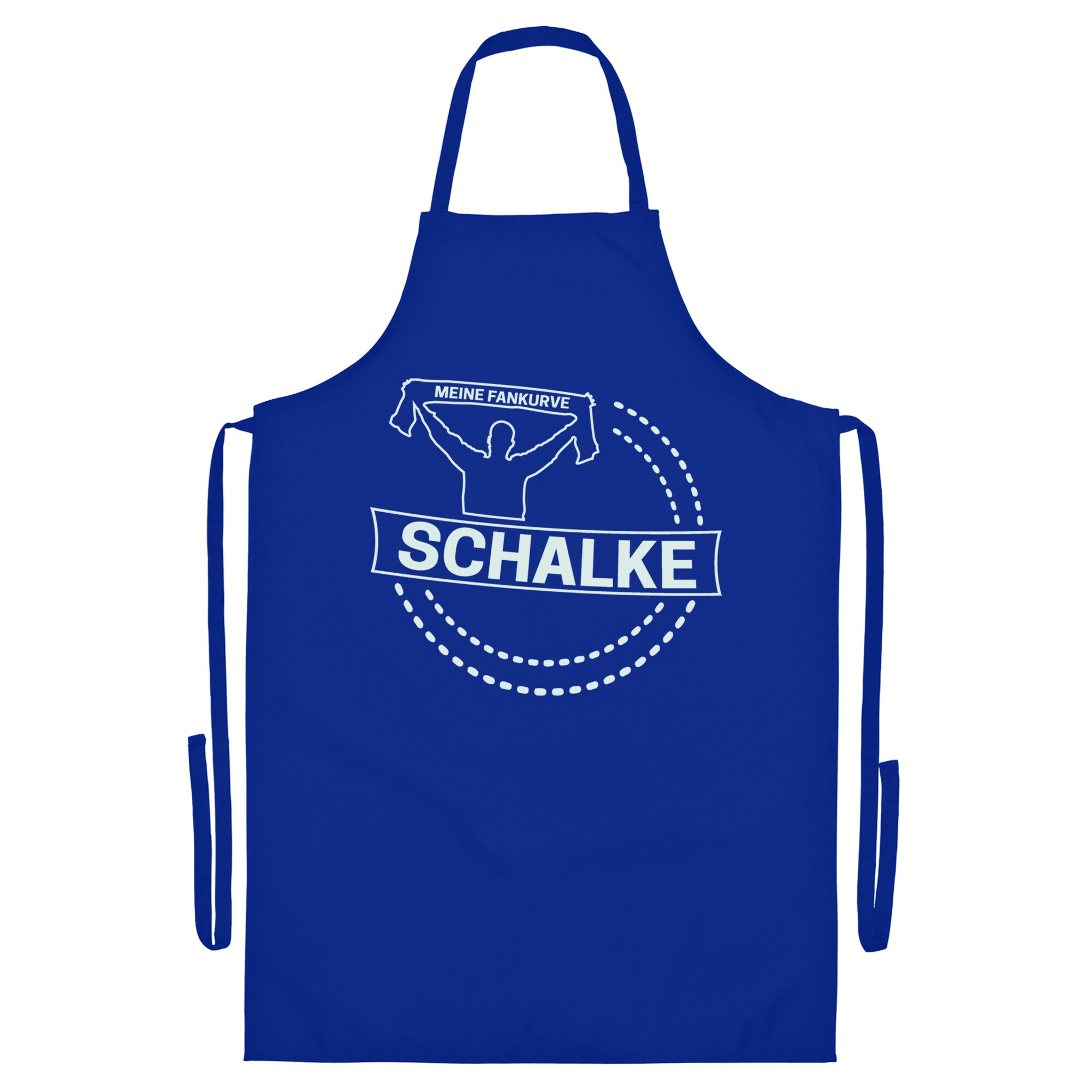 multifanshop Grillsch&uuml;rze - Schalke - Meine Fankurve - Druck wei&szlig; - Sch&uuml;rze 